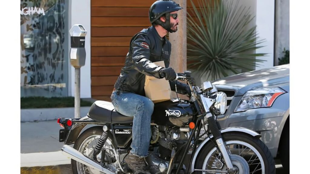 Keanu Reeves with his Norton Commando 750