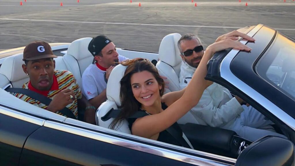 Kendell Jenner with her Rolls Royce Dawn