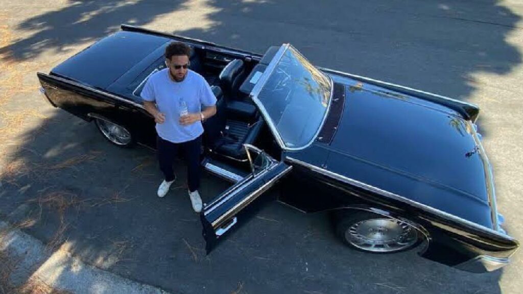 Klay Thompson with his Lincoln Continental