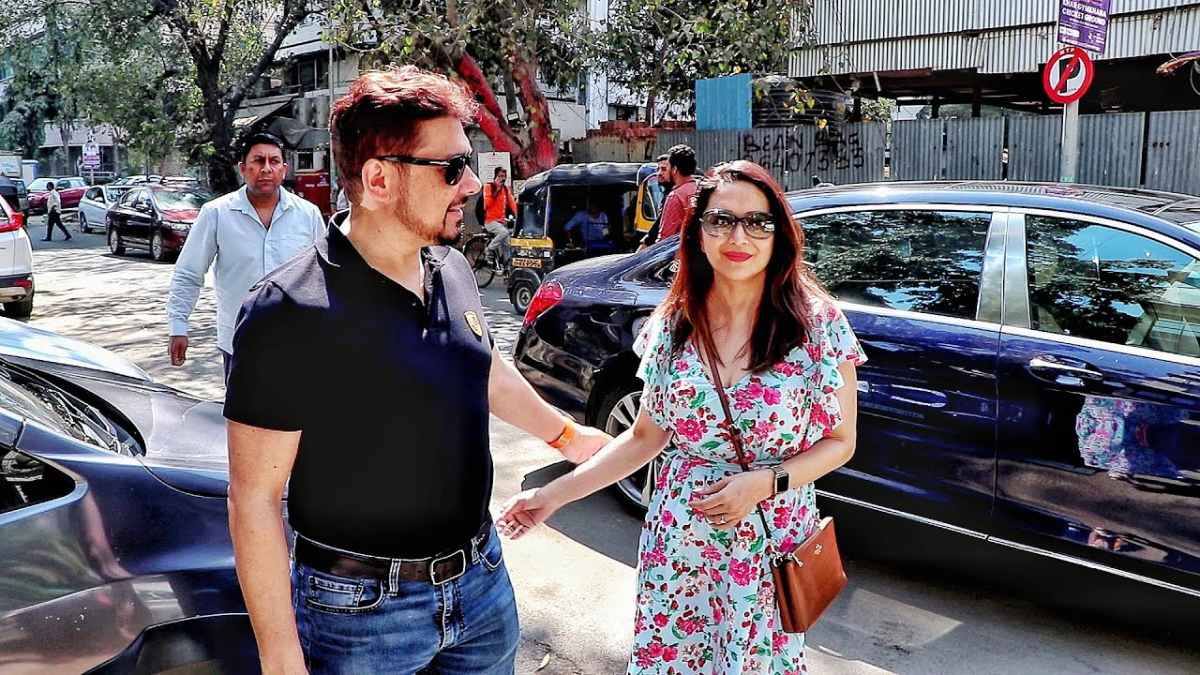 Madhuri Dixit with her Mercedes Maybach S500