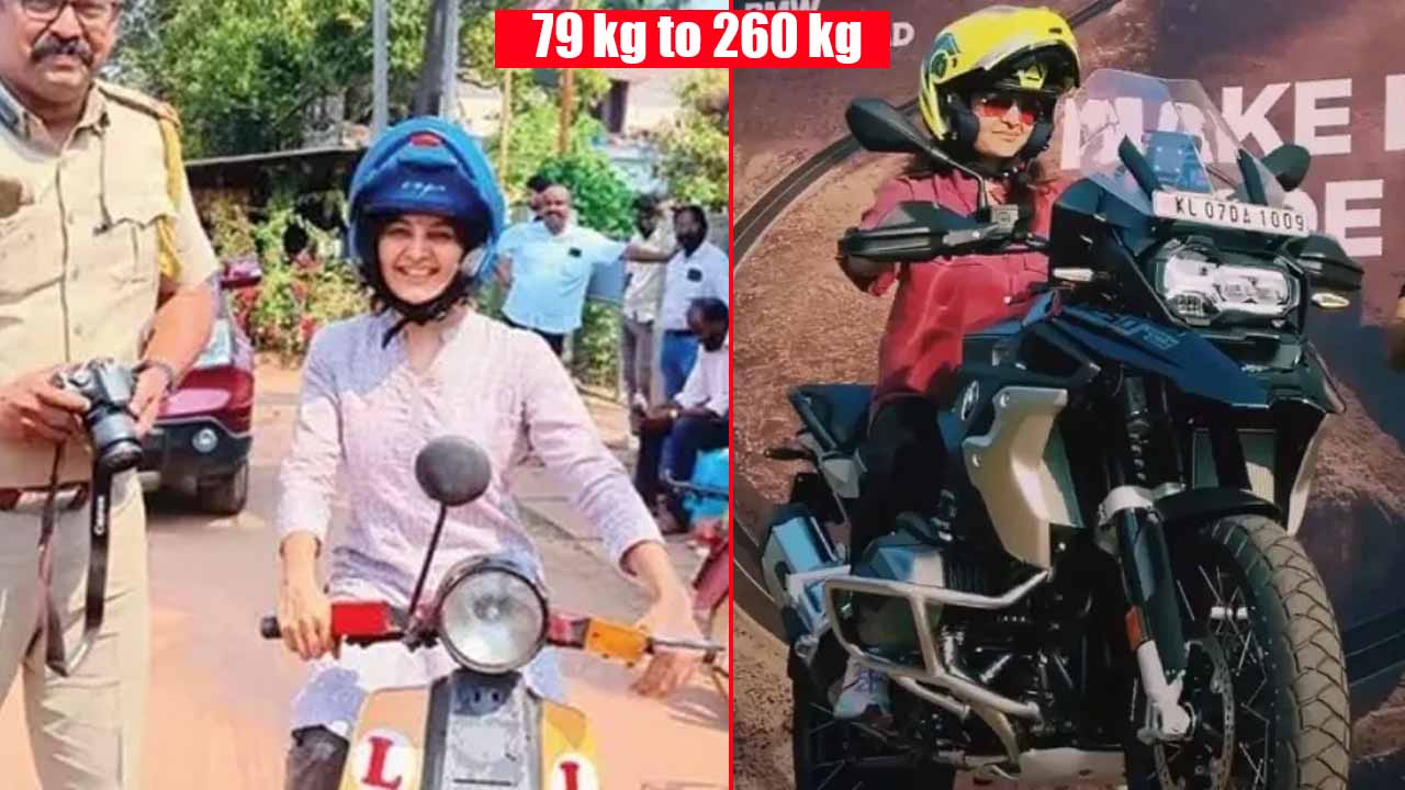 Actress Manju Warrier Has License To Drive 260 Kg BMW Superbike