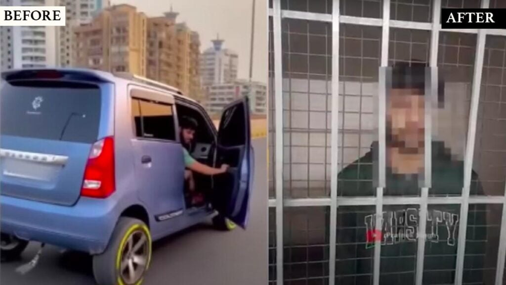 Maruti Wagonr Driver Opens Door of Moving Car