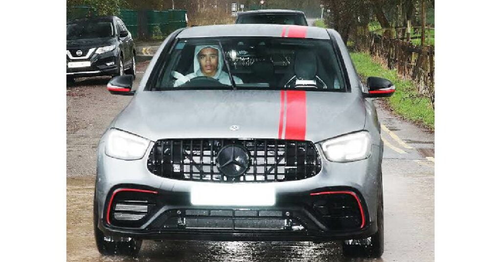 Mason Greenwood with his Mercedes-Benz CLA 250 Coupe