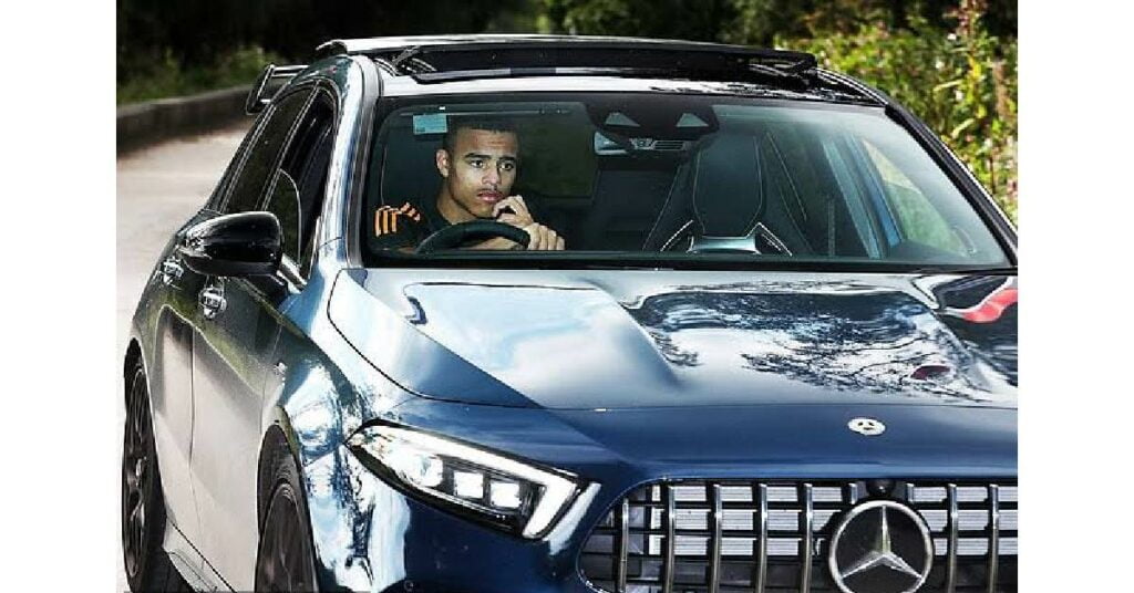 Mason Greenwood with his Mercedes-Benz GLC Coupe
