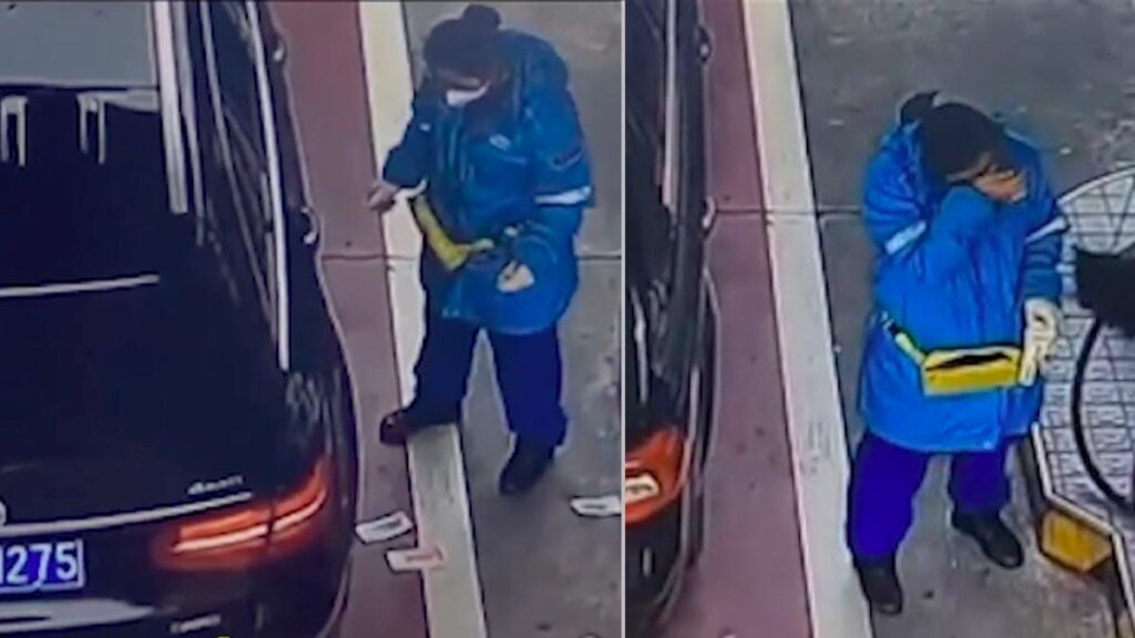 Mercedes Owner Throws cash Female Petrol Pump Attendant China