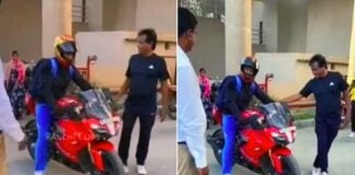 MS Dhoni TVS Apache RR310