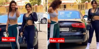 Neha Sharma and Aisha Sharma with Audi A6