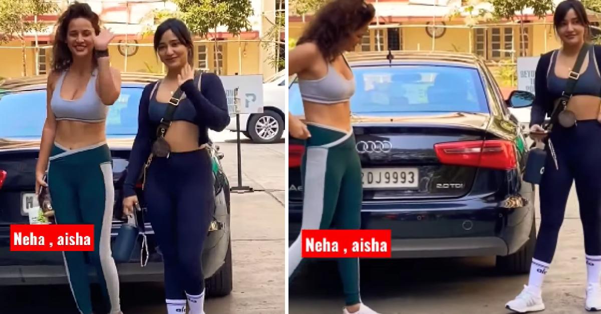 Neha Sharma and Aisha Sharma with Audi A6