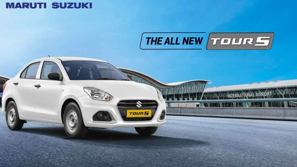 New 2023 Maruti Dzire tour S Front Three Quarters