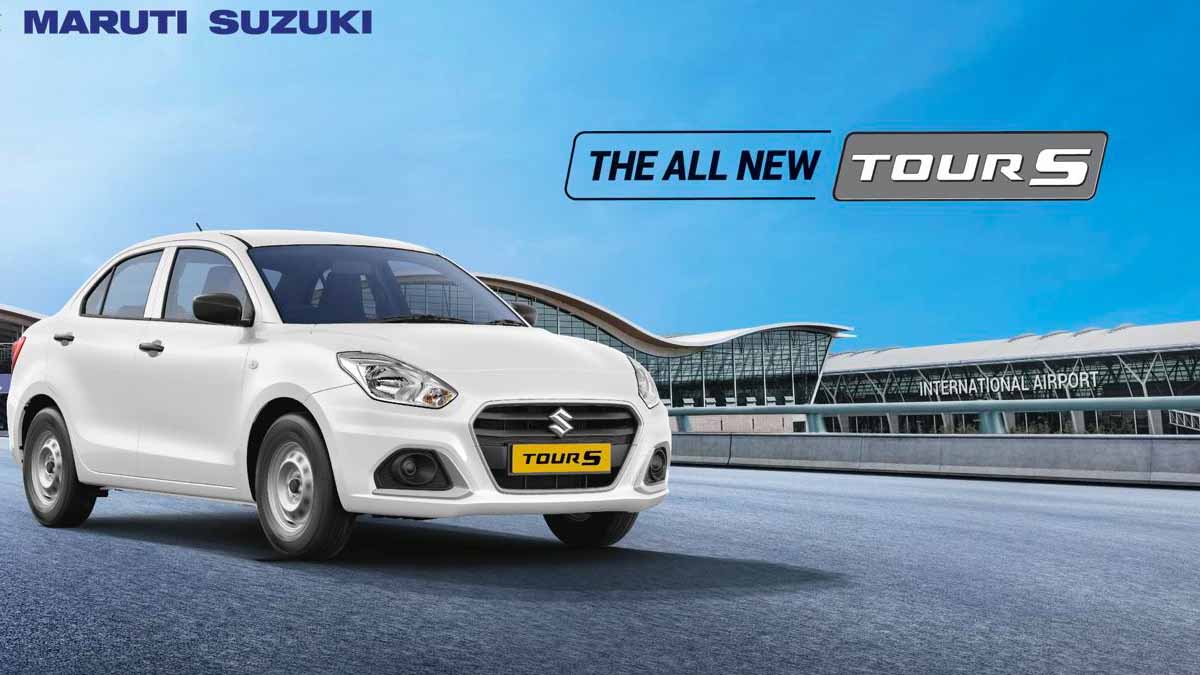 new 2023 maruti dzire-tour s front three quarters