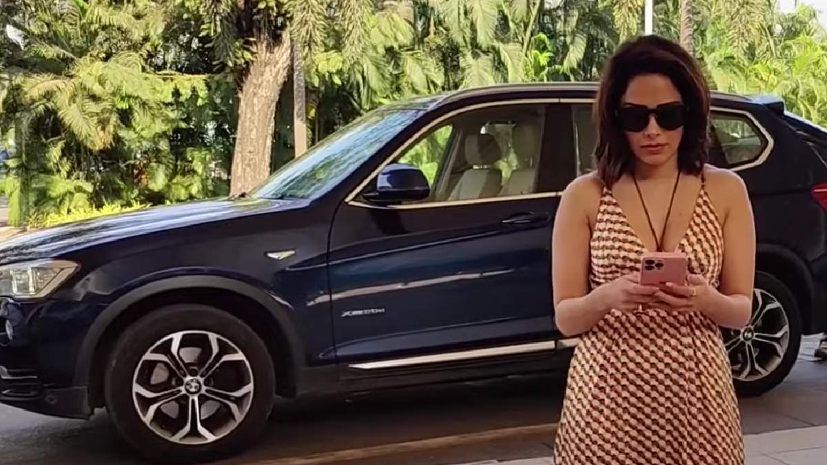 Nushrratt Bharuccha Seen with her BMW X3