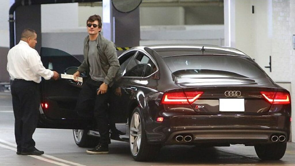 Orlando Bloom with his Audi S7