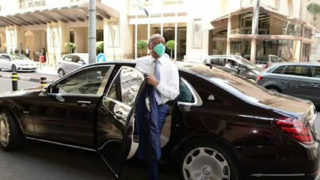 Patrice Motsepe with his Mercedes Maybach