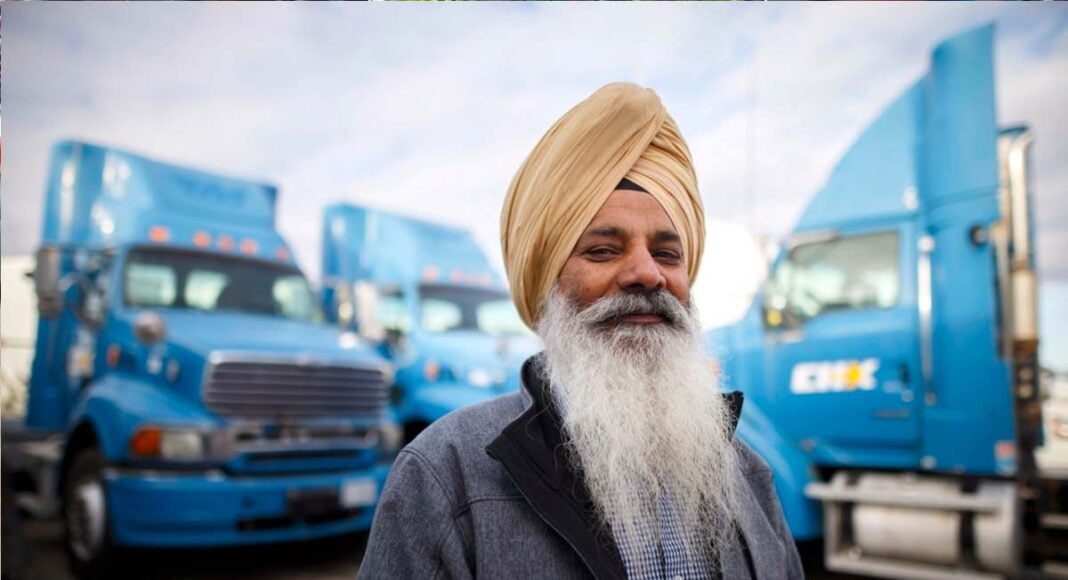 Sikh truck driver in Canada