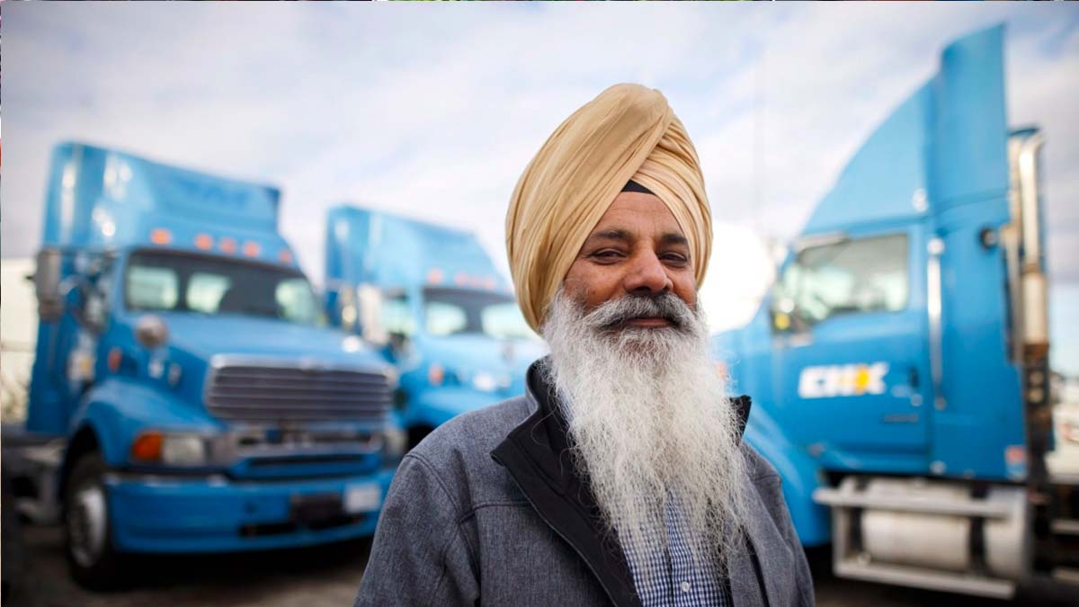 Sikh truck driver in Canada