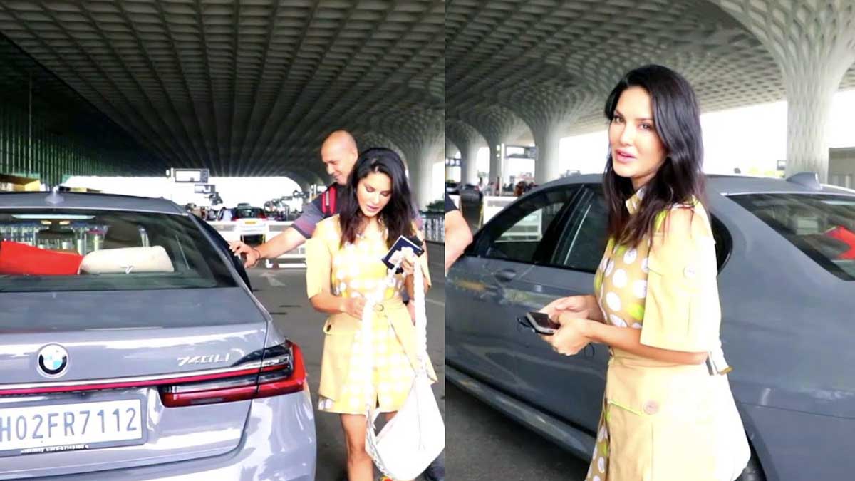 Sunny Leone with her BMW 760Li