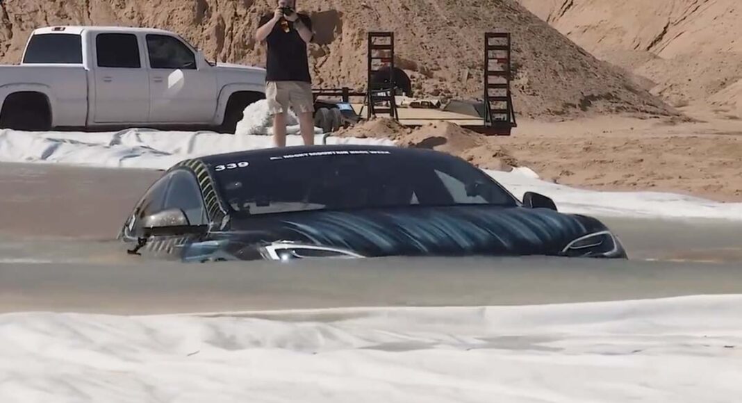 Tesla model s underwater