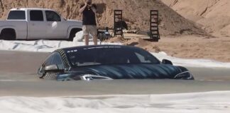 Tesla model s underwater