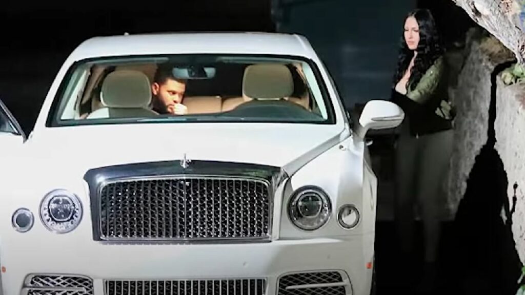 The Weeknd with his Bentley Mulsanne