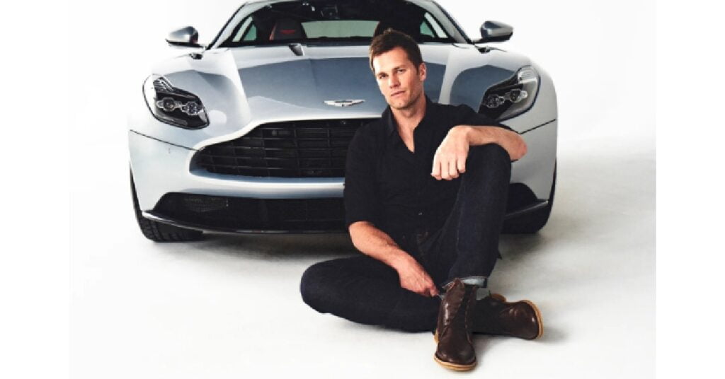 Tom Brady with his 2017 Aston Martin DB11