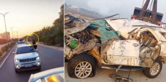 Toyota Fortuner student racing accident