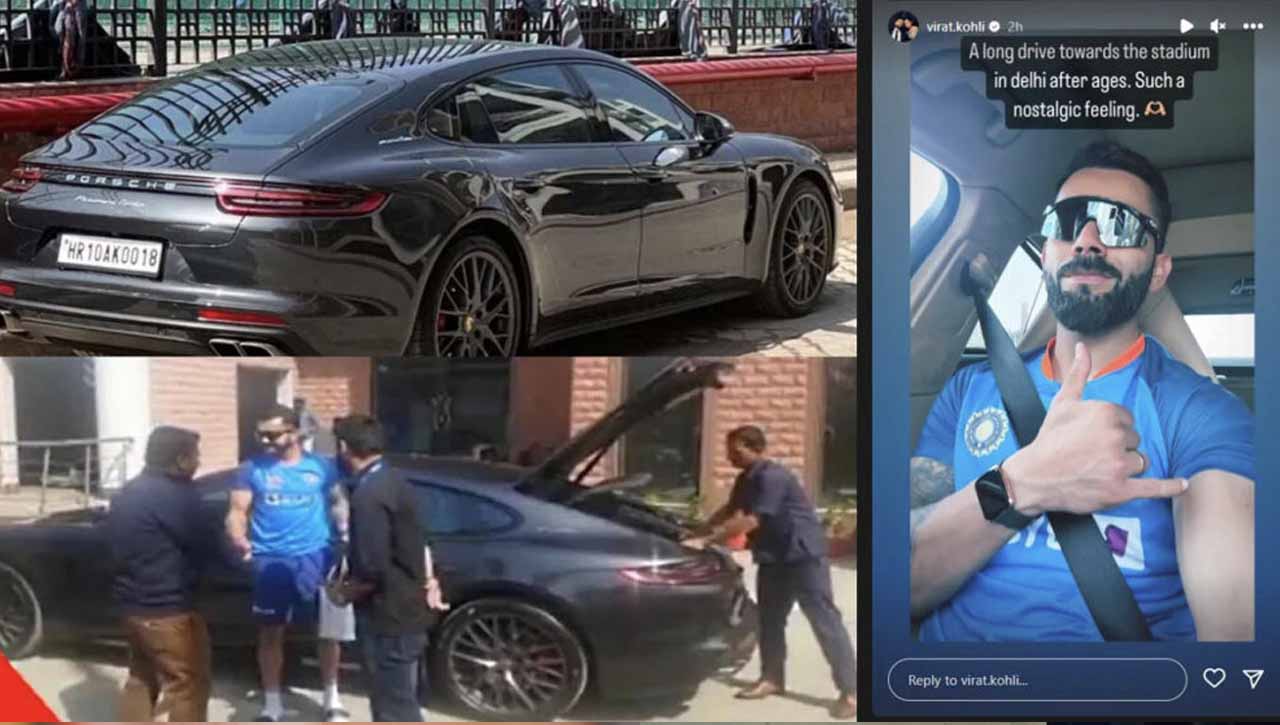 Virat Kohli Drives To Delhi Stadium In Porsche Panamera