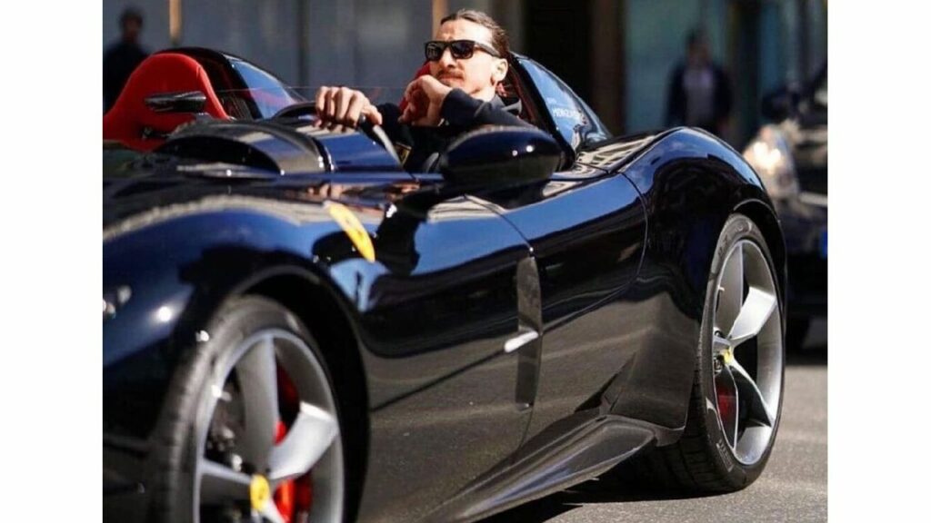 Zlatan Ibrahimovic with his Ferrari Monza SP2