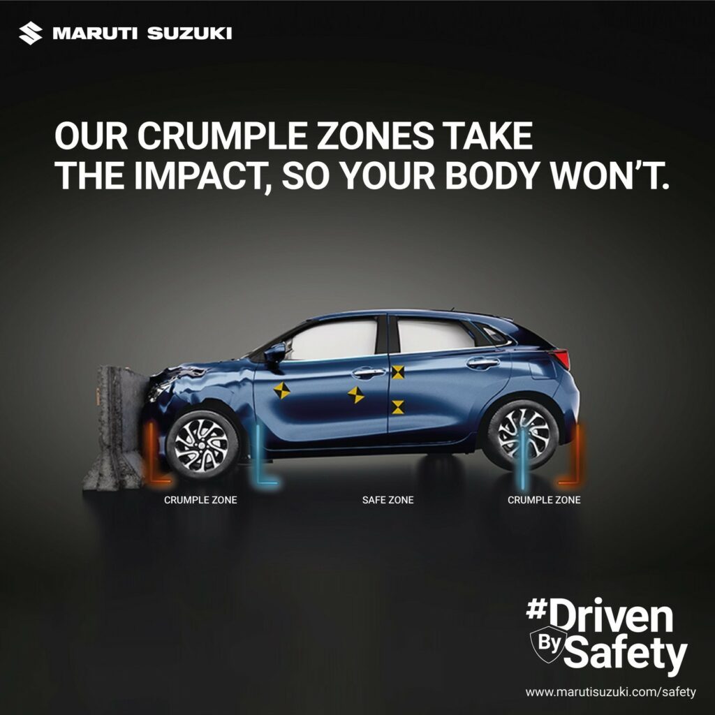 Maruti Suzuki Reveals Crumple Zones In New Baleno
