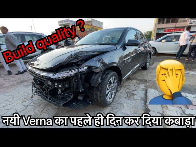 New Hyundai Verna Hit by RE Bullet at 80 kmph, Exhibits Strong Build