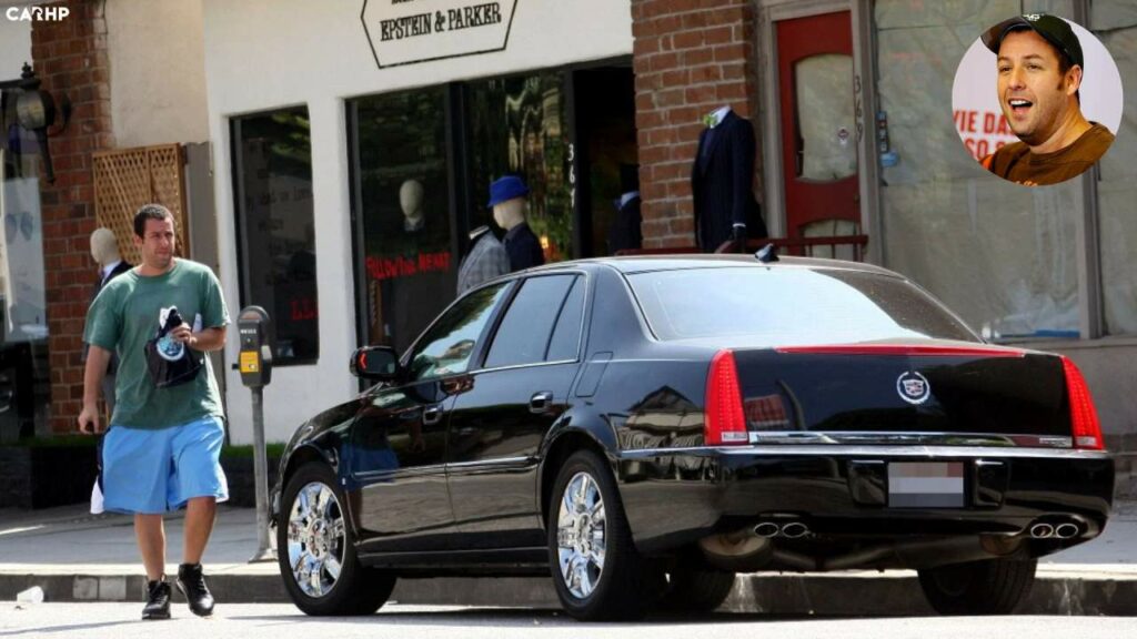 Adam Sandler with his Cadillac DTS