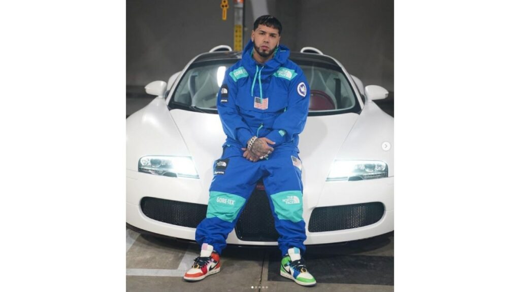Anuel AA with his Bugatti Veyron Grand Sport