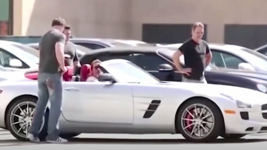 Arnold Schwarzenegger with Mercedes SLS AMG