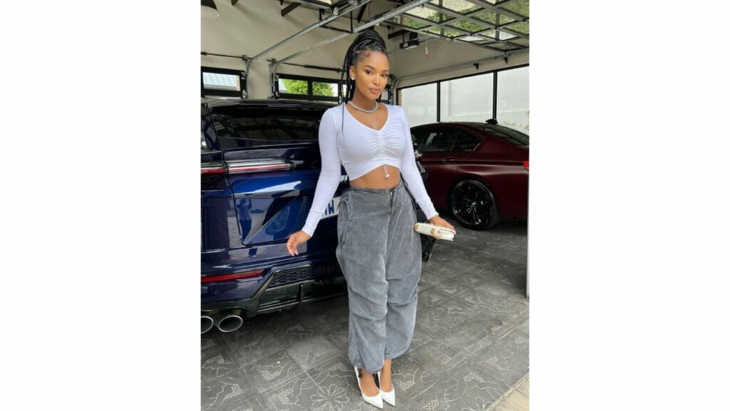 Ayanda Thabethe with Lamborghini Urus and Bentley Continental GT
