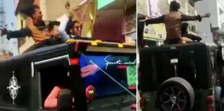 dancing mahindra thar stunt arrested