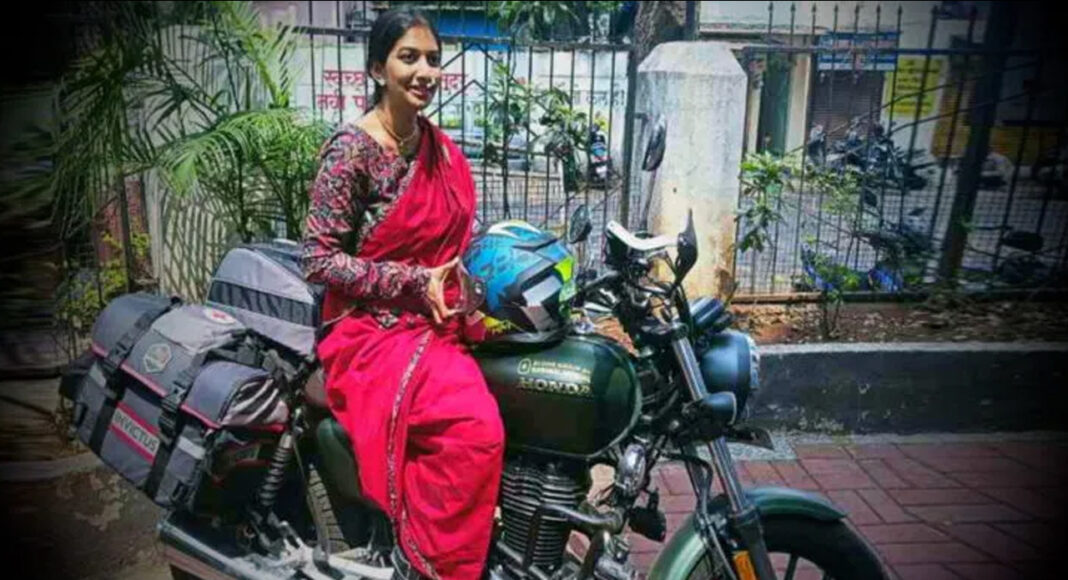 Pune Woman Plans To Ride Her Honda Highness Across 30 Countries While Wearing Saree