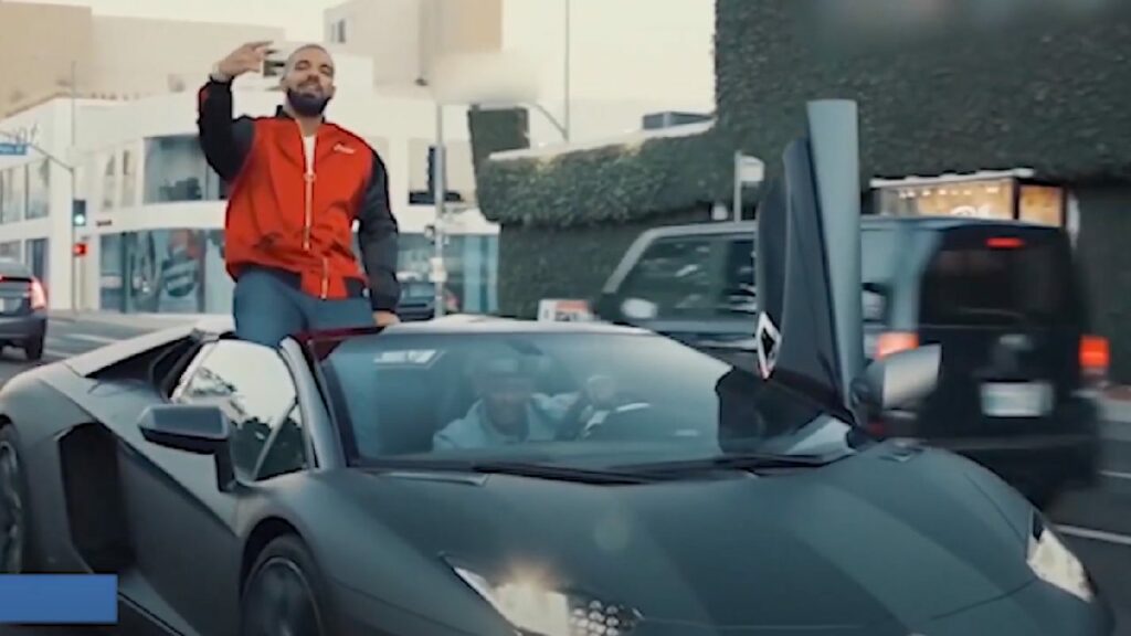 Drake with Lamborghini Aventador Roadster