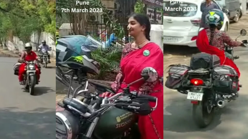 Pune Woman Plans To Ride Her Honda Highness Across 30 Countries While Wearing Saree