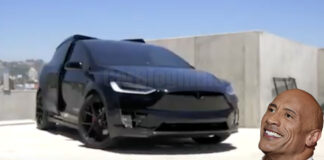 dwayne the rock johnson custom tesla model x