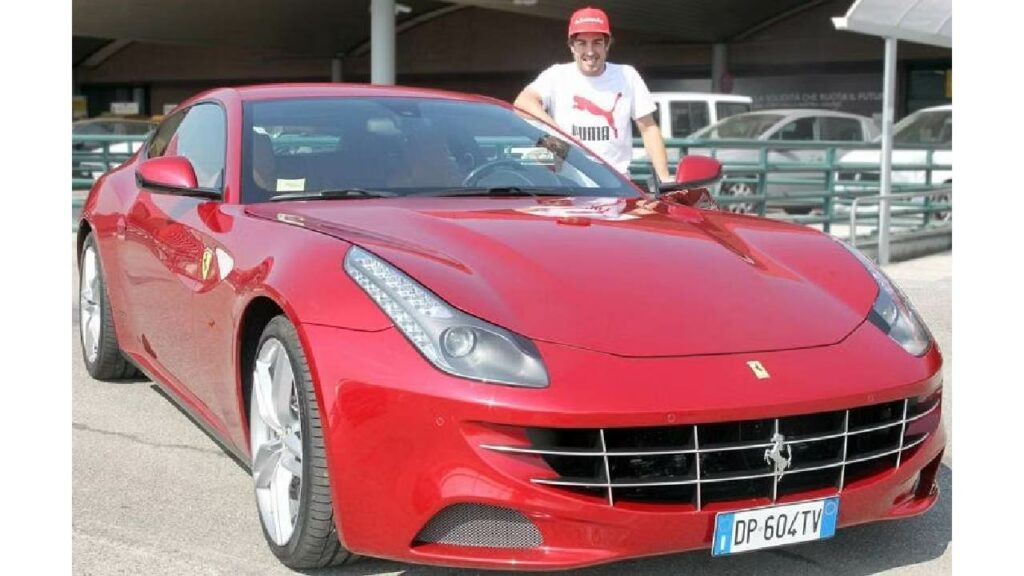 Fernando Alonso with his Ferrari California