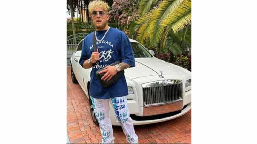Jake Paul with his Rolls Royce Ghost