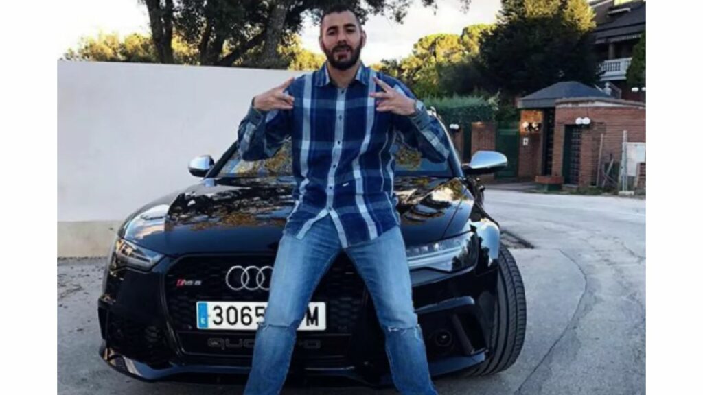 Karim Benzema with his Audi RS6