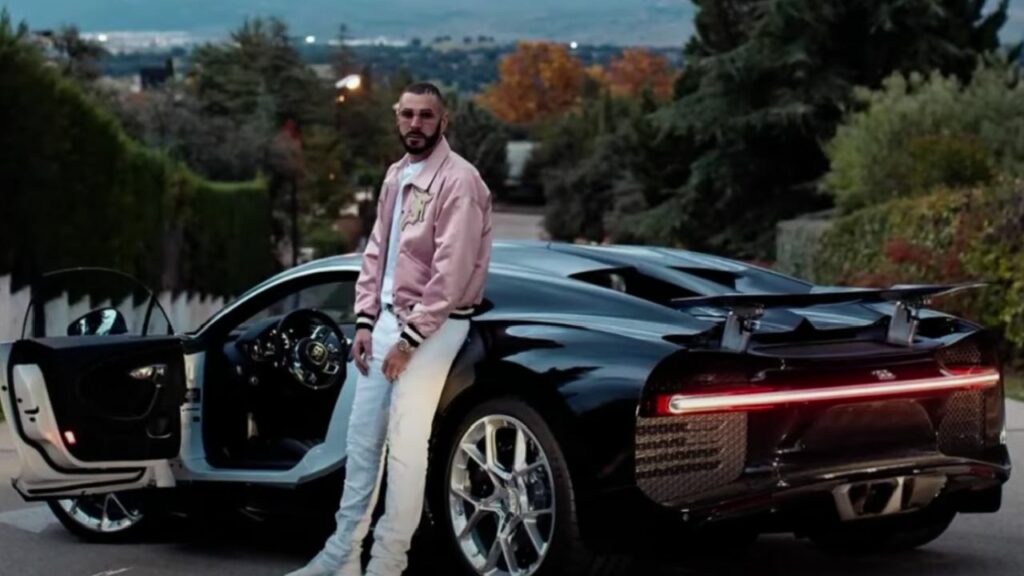 Karim Benzema with His Bugatti Chiron