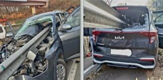 Kia Carens Crash on Mumbai-Pune Expressway