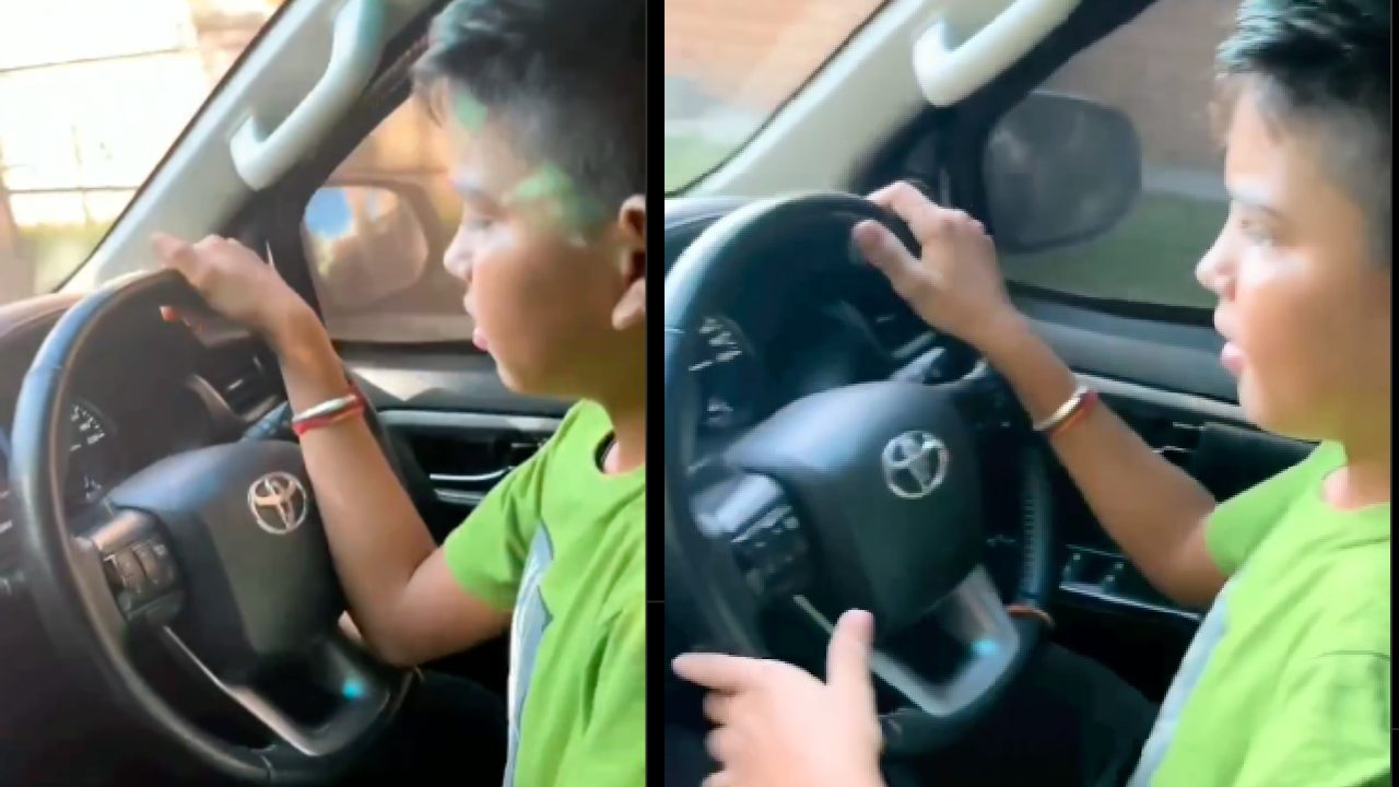 Kid Driving Toyota Fortuner