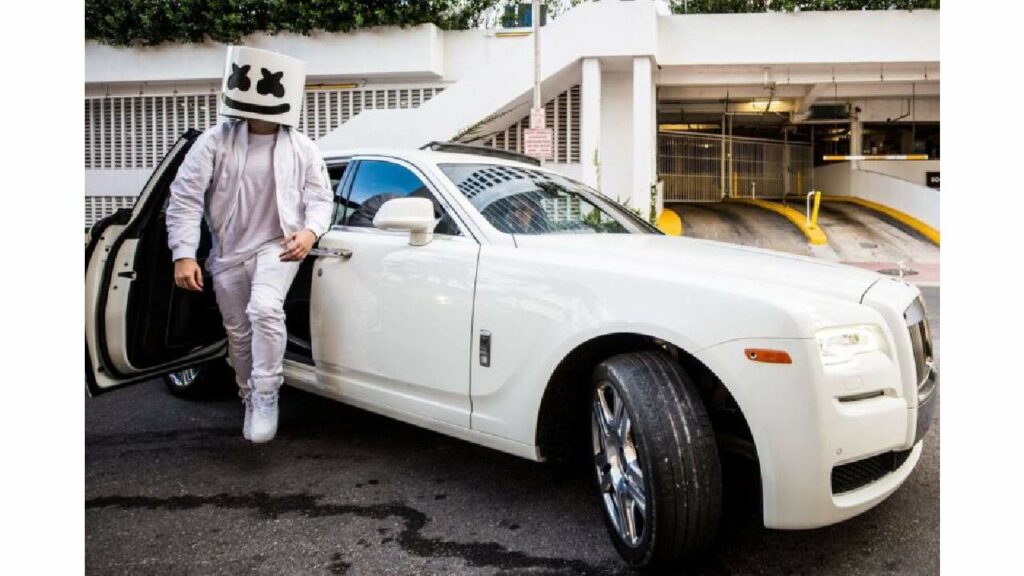 Marshmello with His Rolls Royce Ghost