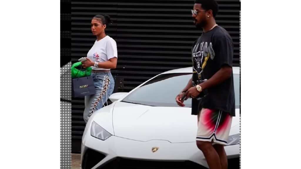 Michael B Jordan with his Lamborghini Huracan EVO