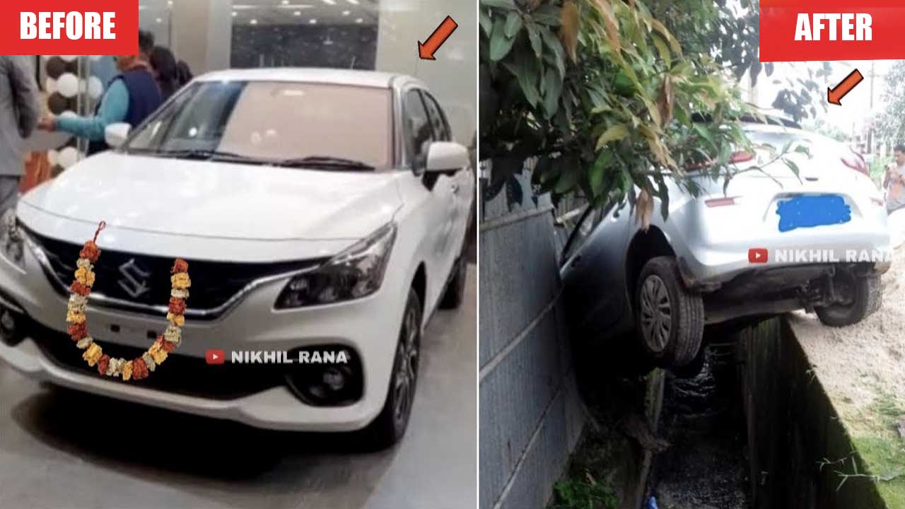 new maruti baleno accident 100 kmph