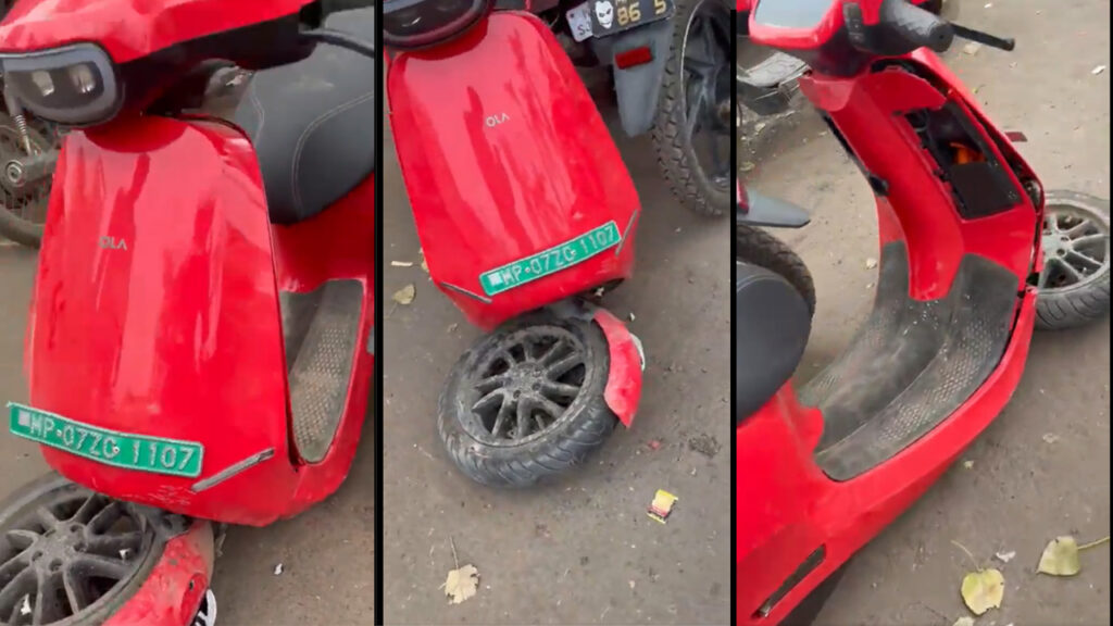 Ola S1 Pro Electric Scooter Suspension Breaks in Accident, Rider Inured
