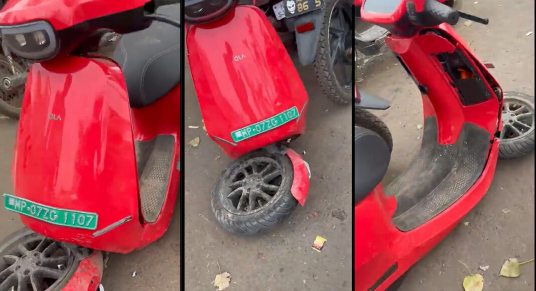 Ola S1 Pro Electric Scooter Suspension Breaks After Accident