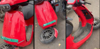 Ola S1 Pro Electric Scooter Suspension Breaks After Accident